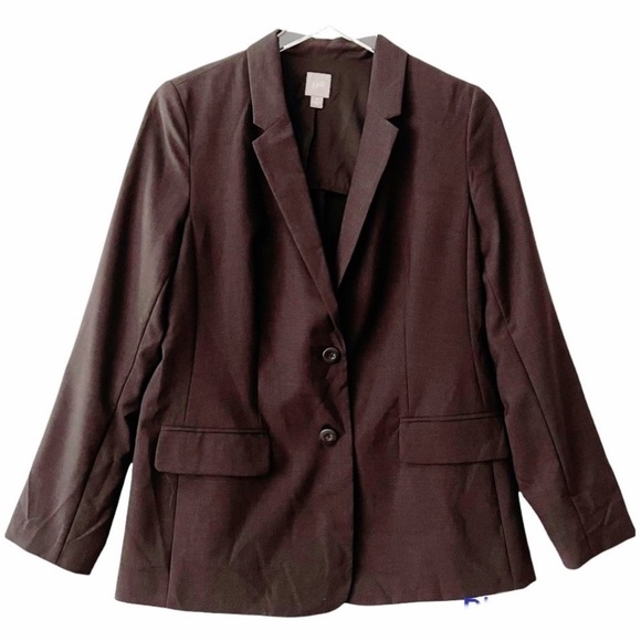 J. Jill Washable Wool Two-Button Blazer Brown Size 10 - Picture 1 of 12